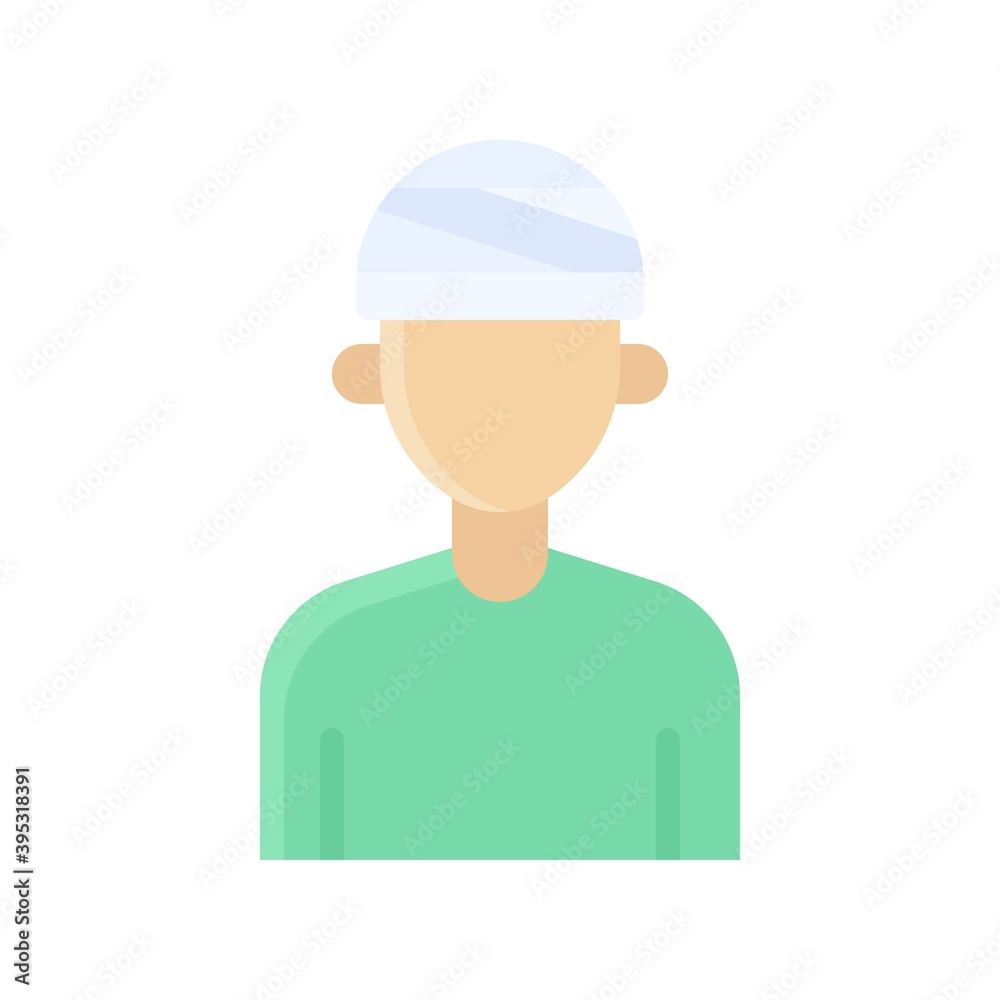 sickness and disease related patient or boy strips on head injury vectors in flat style, sickness and disease related patient or boy strips on head injury vectors in flat style,