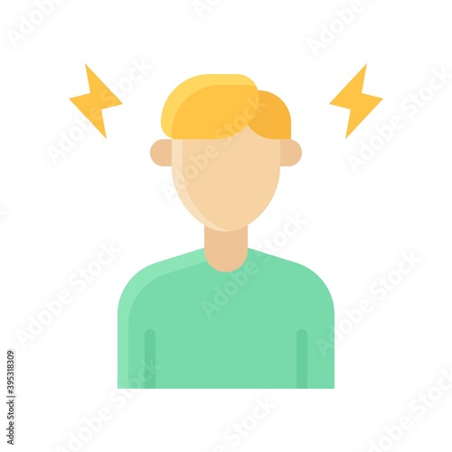 Obraz na płótnie sickness and disease related boy or patient with headache pain vectors in flat style, w salonie