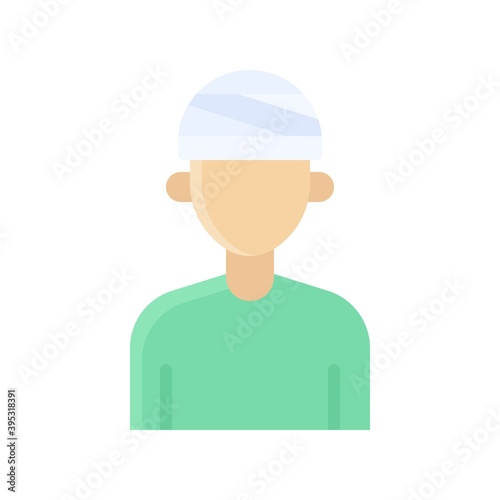 Obraz na płótnie sickness and disease related patient or boy strips on head injury vectors in flat style, w salonie