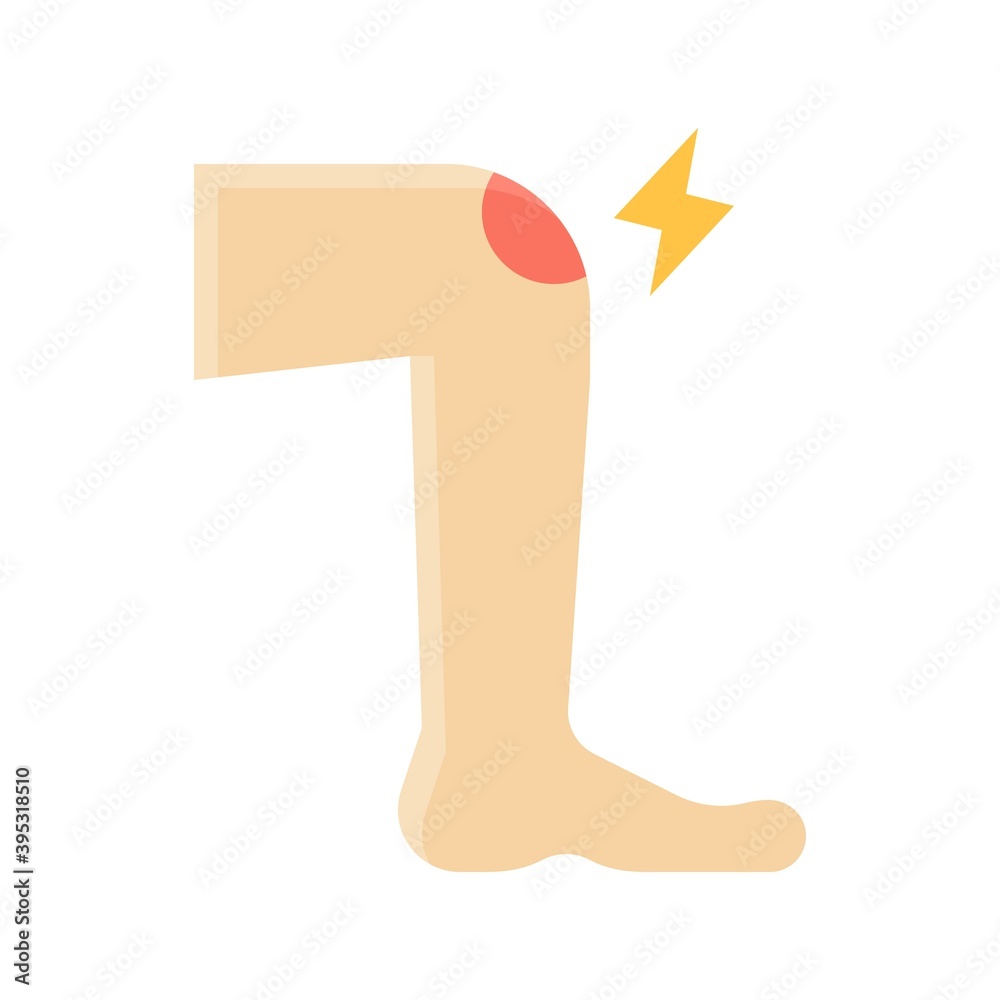 sickness and disease related patient with knee pain problem vectors in flat style,