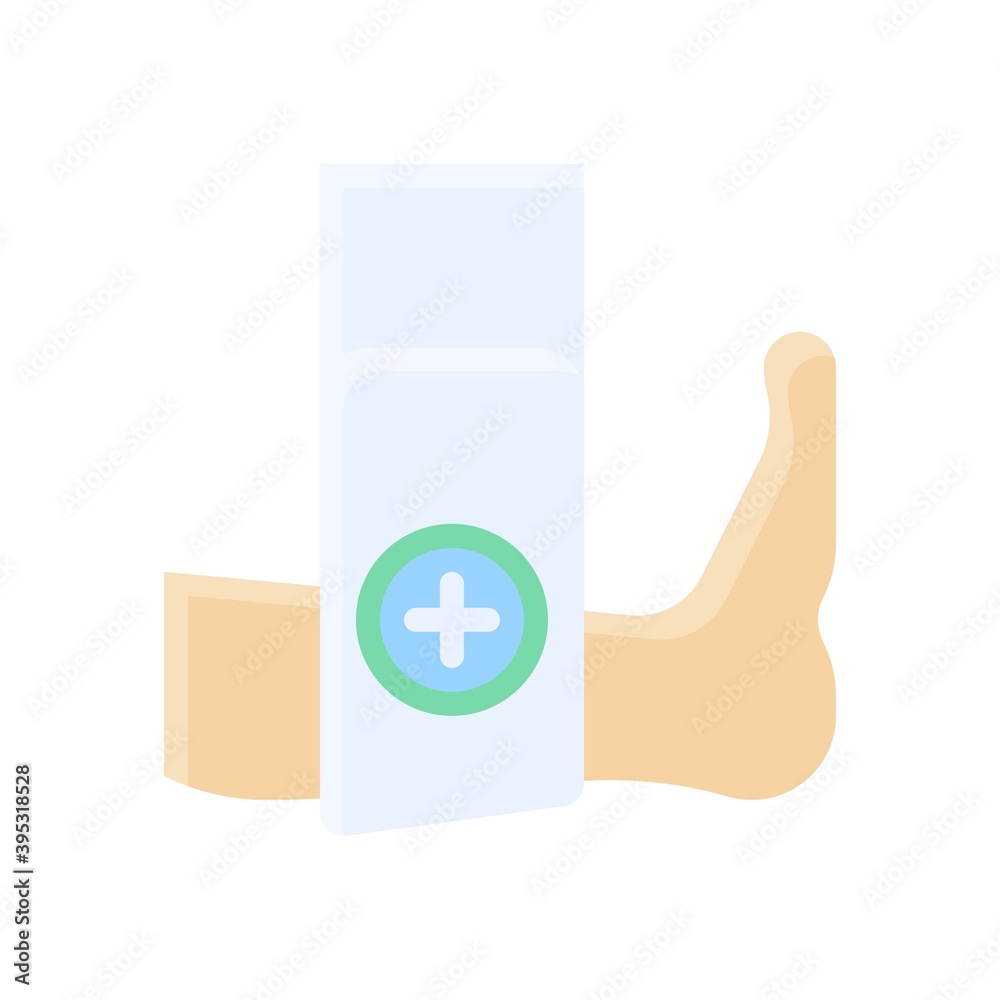 sickness and disease related patient with feet injury problem vectors in flat style,