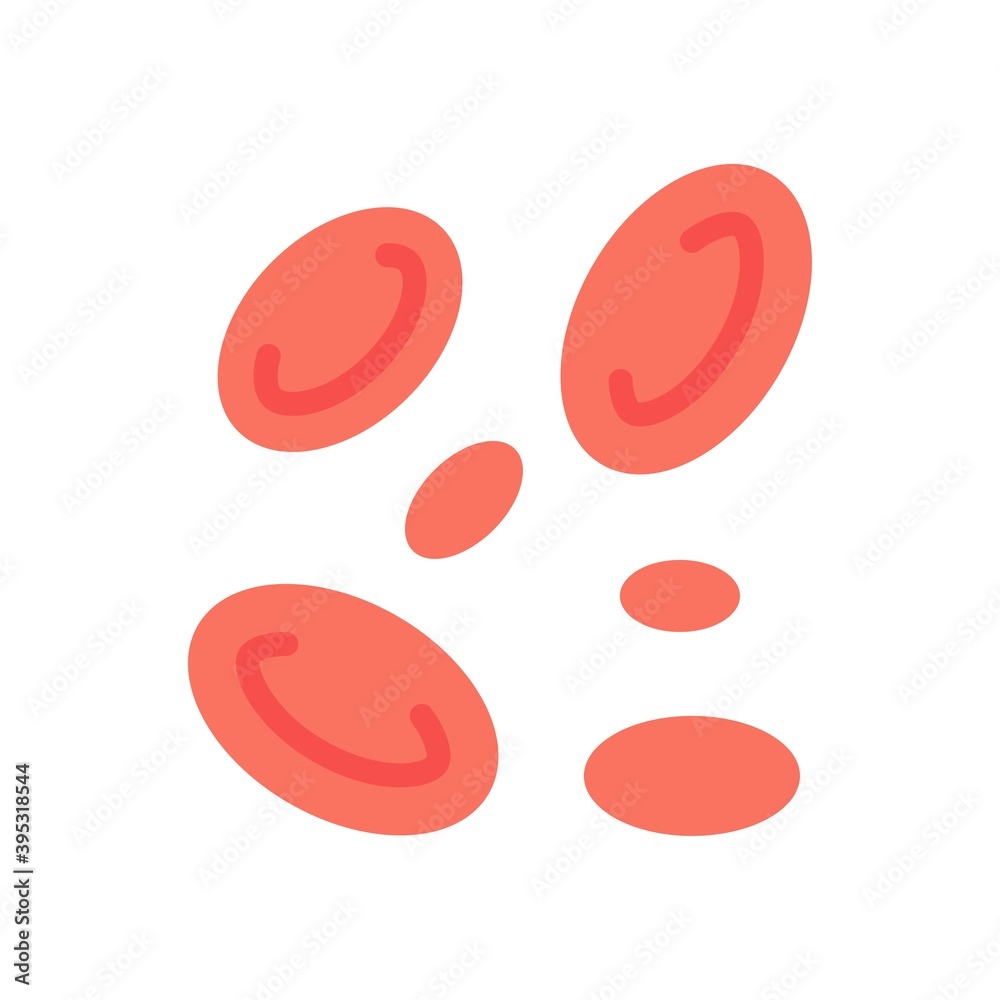 sickness and disease related humen red blood cells vectors in flat style,