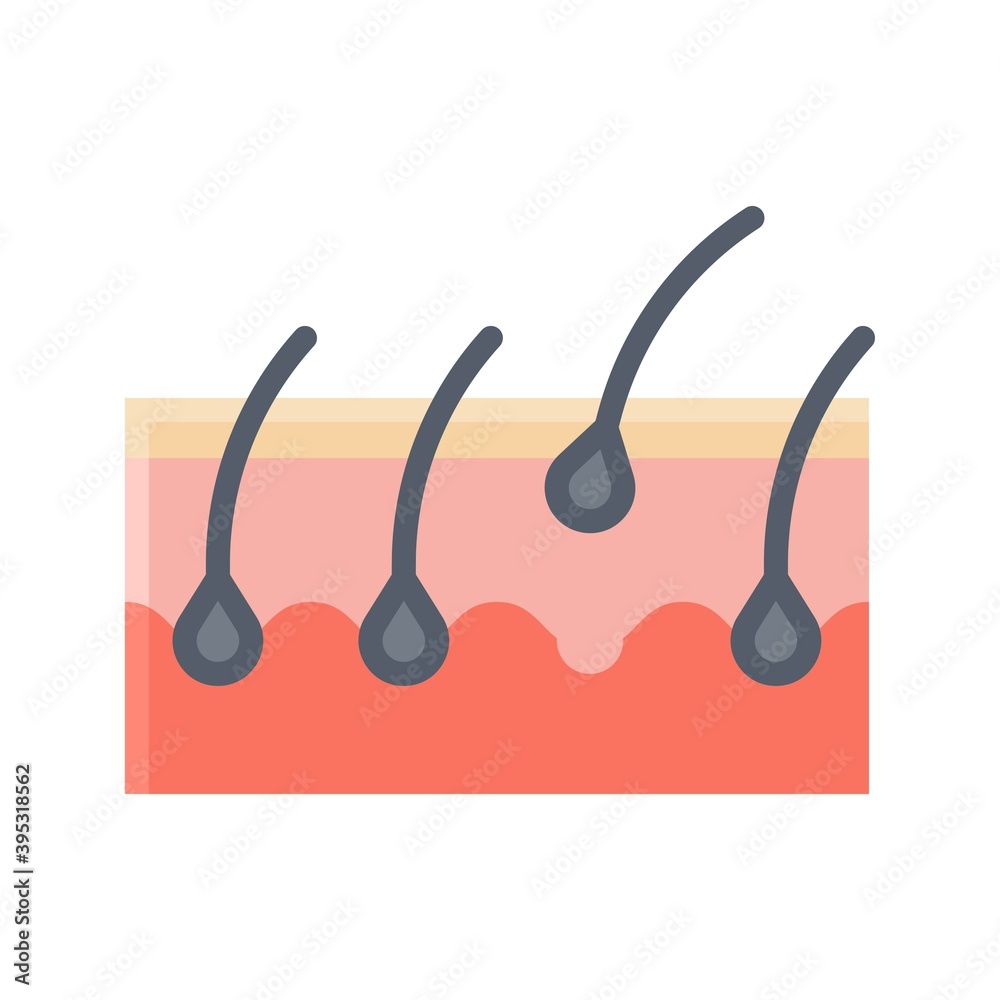 sickness and disease related humen hair fall or loss problem vectors in flat style,