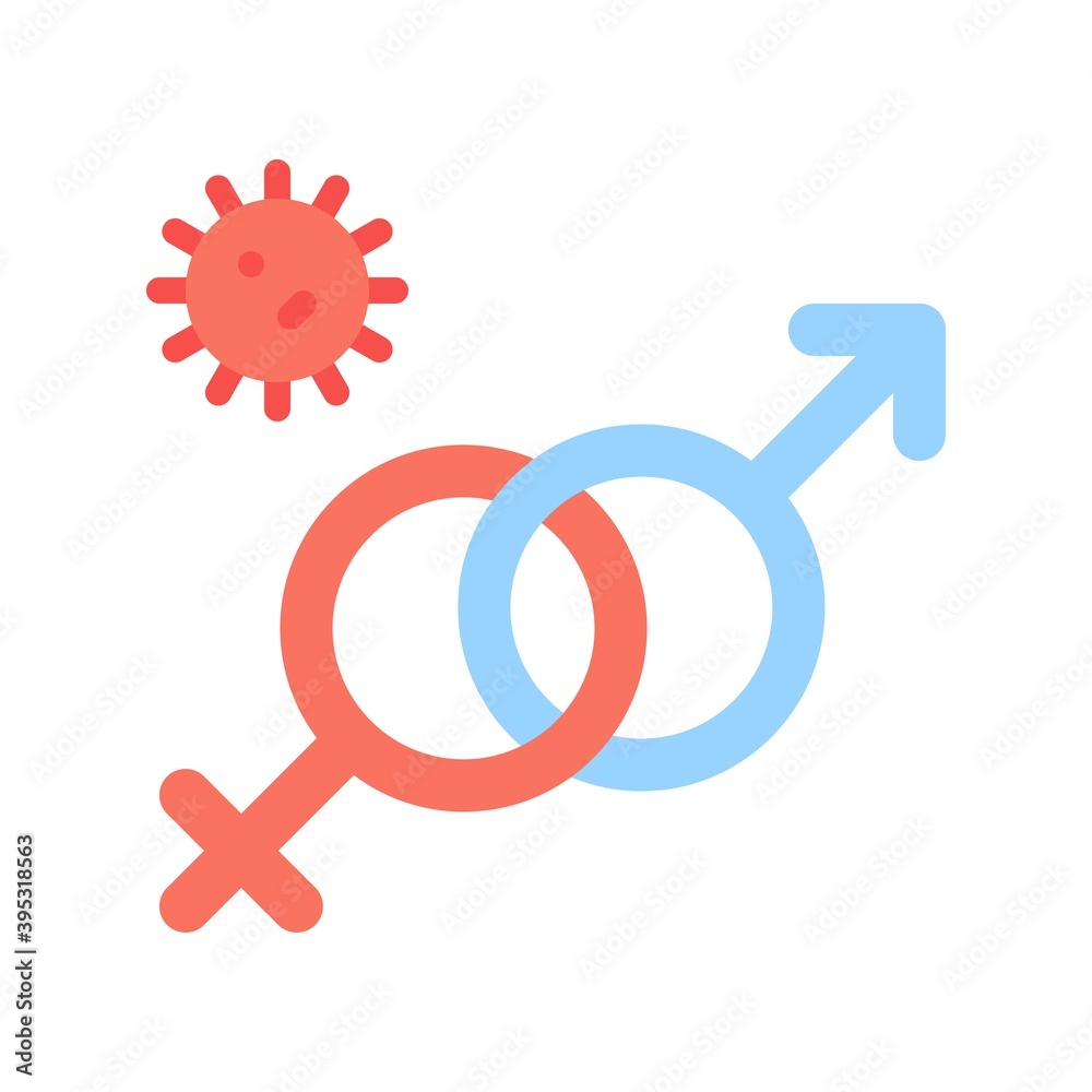 sickness and disease related humen gender sign with virus vectors in flat style, sickness and disease related humen gender sign with virus vectors in flat style,
