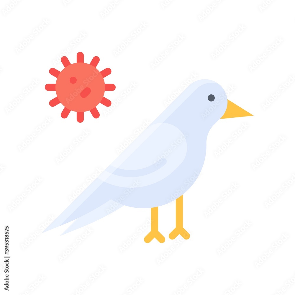 sickness and disease related birds with virus vectors in flat style, sickness and disease related birds with virus vectors in flat style,