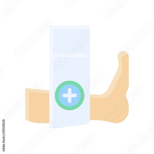 Obraz na płótnie sickness and disease related patient with feet injury problem vectors in flat style, w salonie