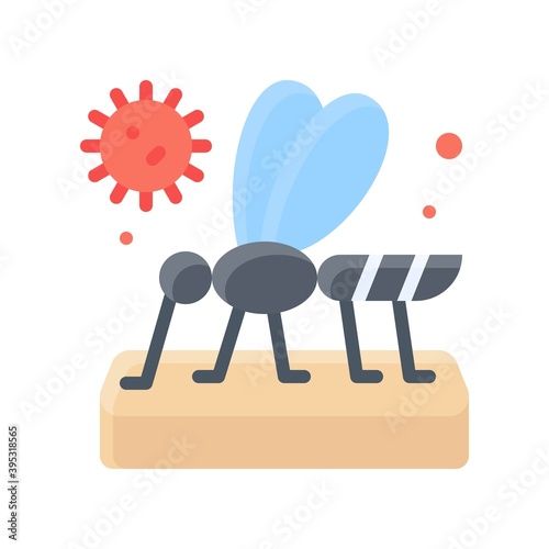 Obraz na płótnie sickness and disease related humen virus with mosquito vectors in flat style, w salonie