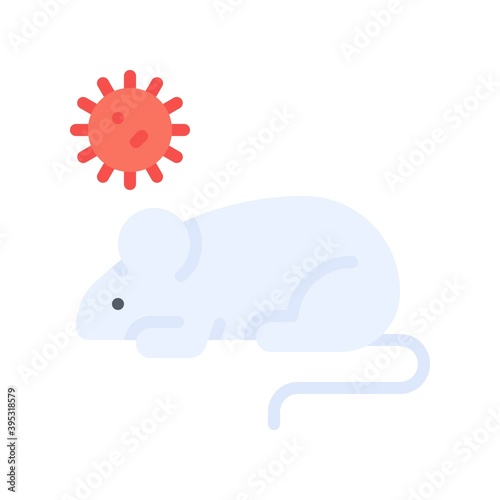 Obraz na płótnie sickness and disease related rat with virus vectors in flat style, w salonie