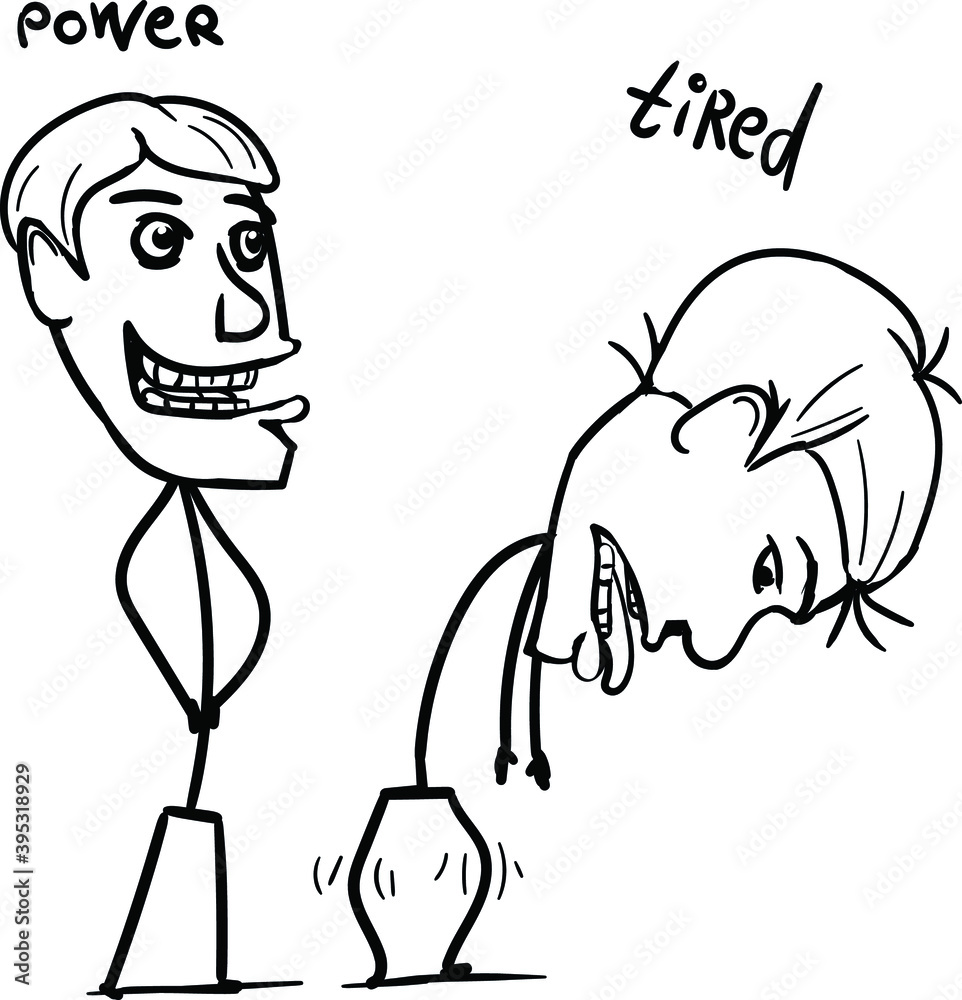 Cartoon character in a different state. Cartoon character in a different state.