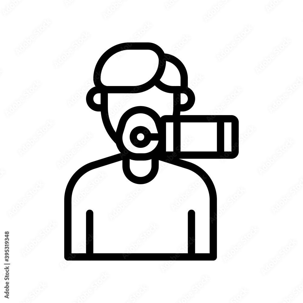 sickness and disease related patient or boy with lack of air vectors in lineal style,