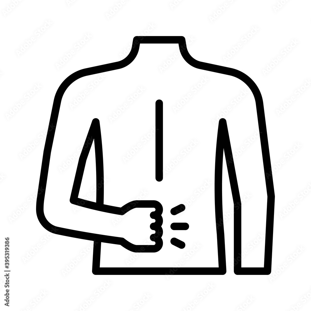 sickness and disease related patient with abdomen pain problem vectors in lineal style,