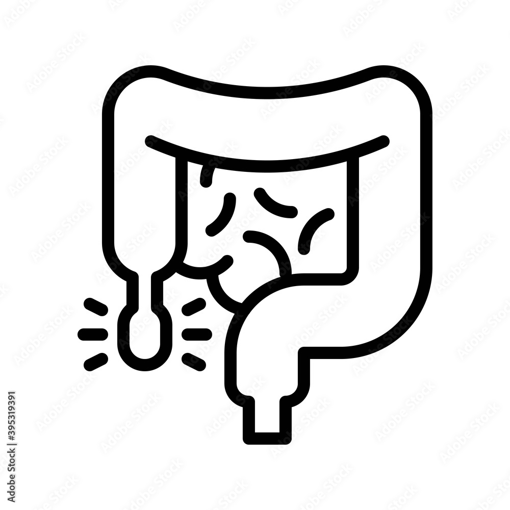 sickness and disease related patient with digestion problem vectors in lineal style,