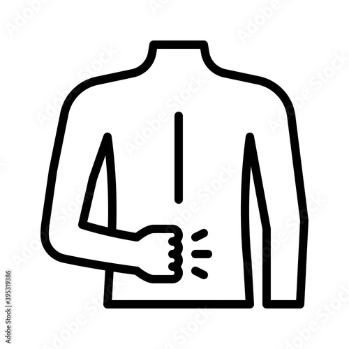 Obraz na płótnie sickness and disease related patient with abdomen pain problem vectors in lineal style, w salonie