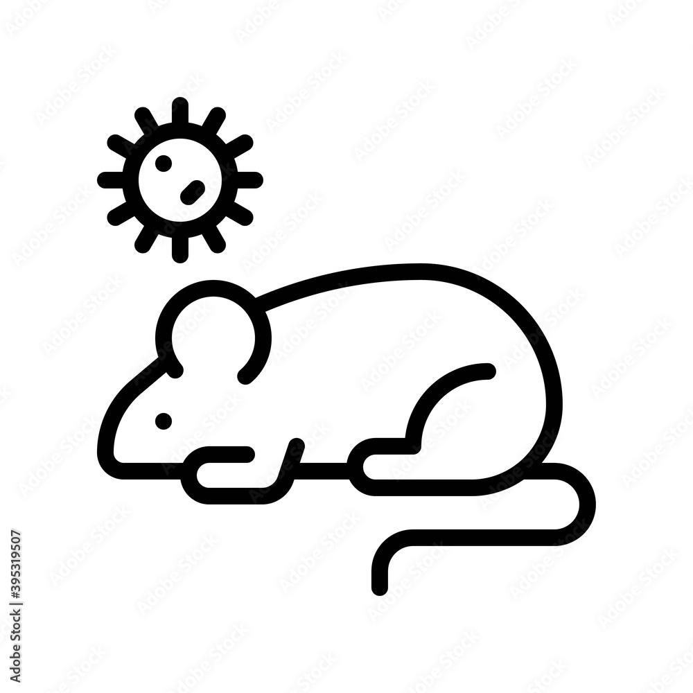 sickness and disease related rat with virus vectors in lineal style,