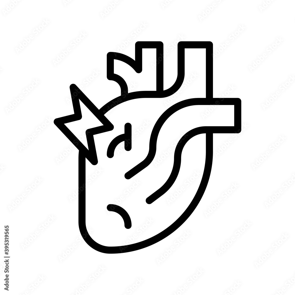 sickness and disease related heart pain or disease vectors in lineal style,