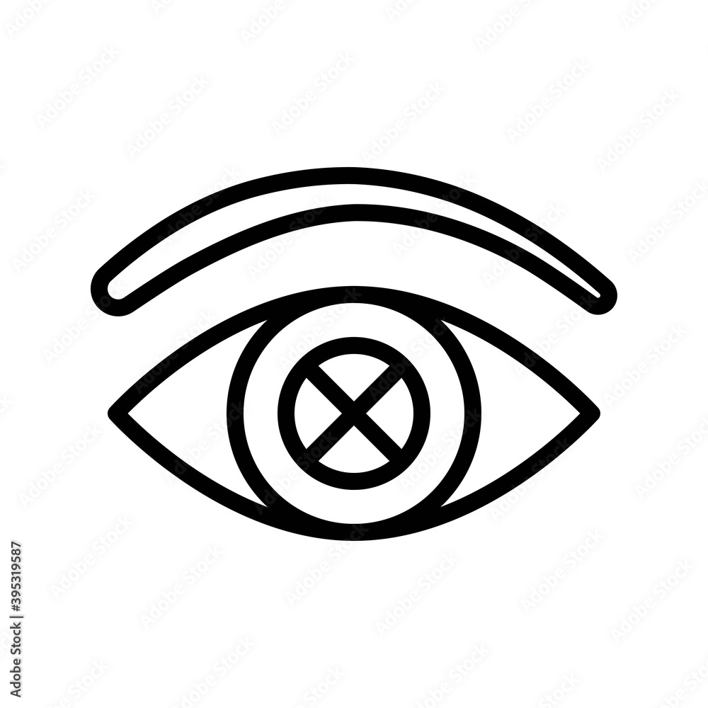 sickness and disease related humen blind eye disease vectors in lineal style,