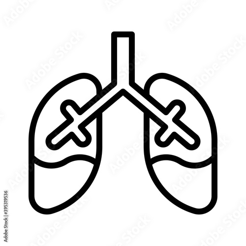 Obraz na płótnie sickness and disease related lungs disease with water in lungs vectors in lineal style, w salonie