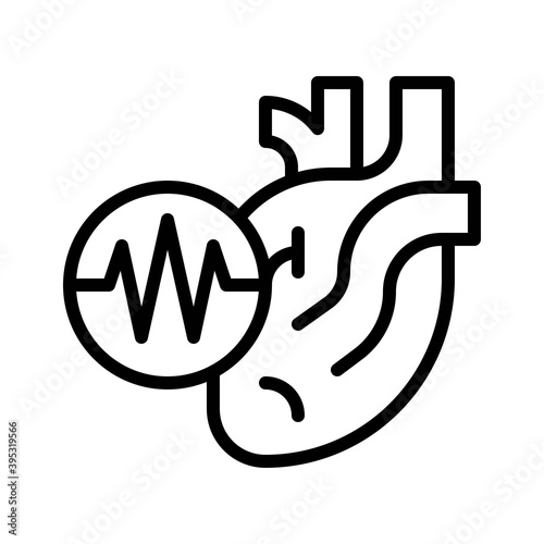 Obraz na płótnie sickness and disease related heart pain or disease vectors in lineal style, w salonie