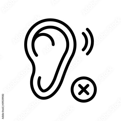 sickness and disease related humen ear not hearing disease vectors in lineal style,