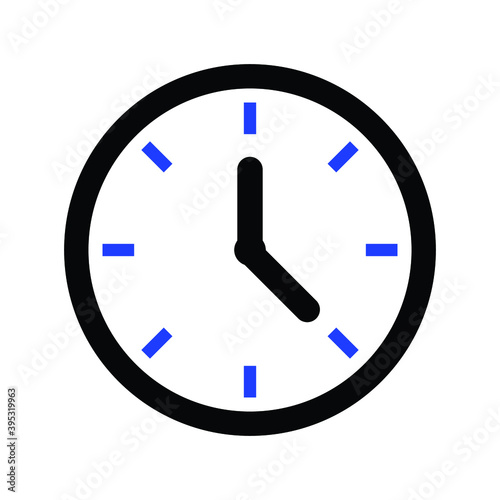 Clock icon in trendy flat style
