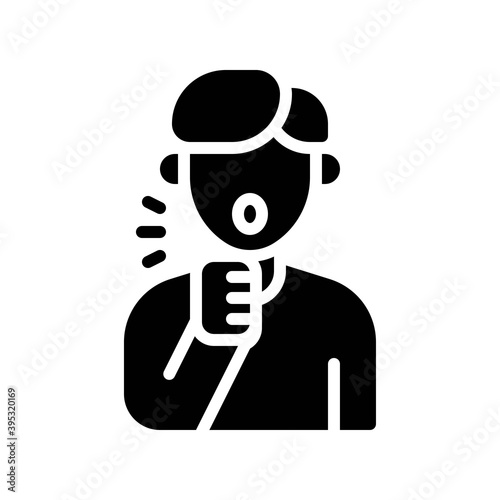 Obraz na płótnie sickness and disease related patient or boy with cough hand vectors in solid design, w salonie