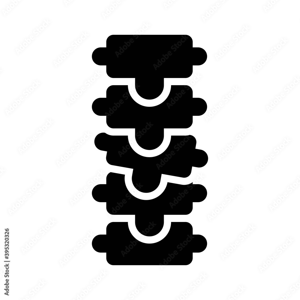 sickness and disease related humen spine crack vectors in solid design,