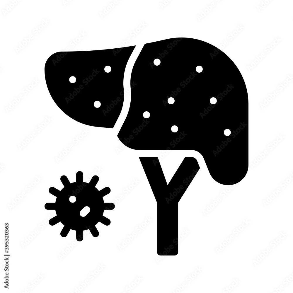 sickness and disease related liver disease with virus vectors in solid design,
