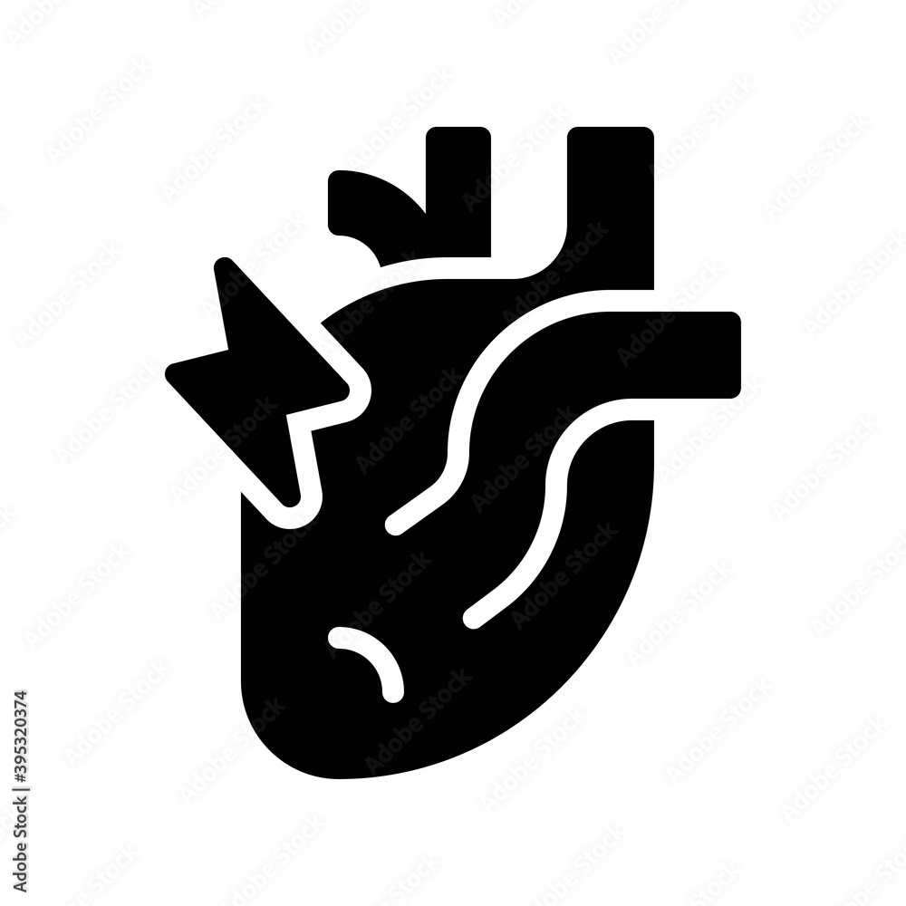 sickness and disease related heart pain or disease vectors in solid design,