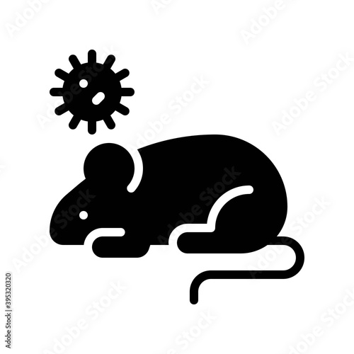 sickness and disease related rat with virus vectors in solid design,