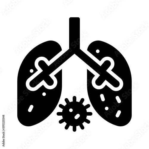 Obraz na płótnie sickness and disease related lungs disease with virus vectors in solid design, w salonie