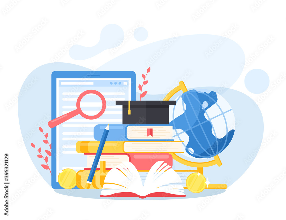 Learn language concept with educational book equipment Learn language concept with educational book equipment