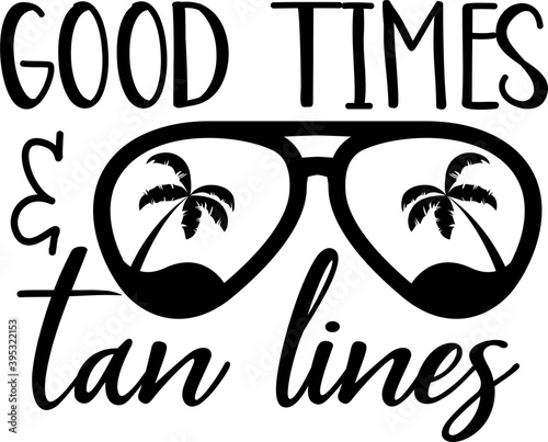 Good times tan lines on the white background. Vector illustration