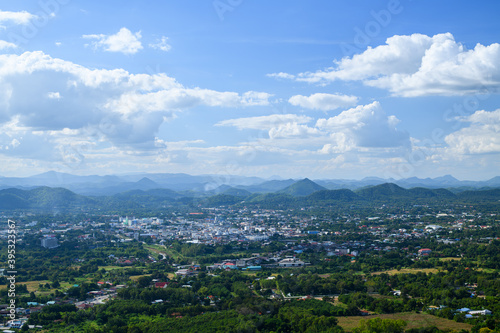 Beautiful landscape from the viewpoint on top mountain at Loei Province, Thailand.