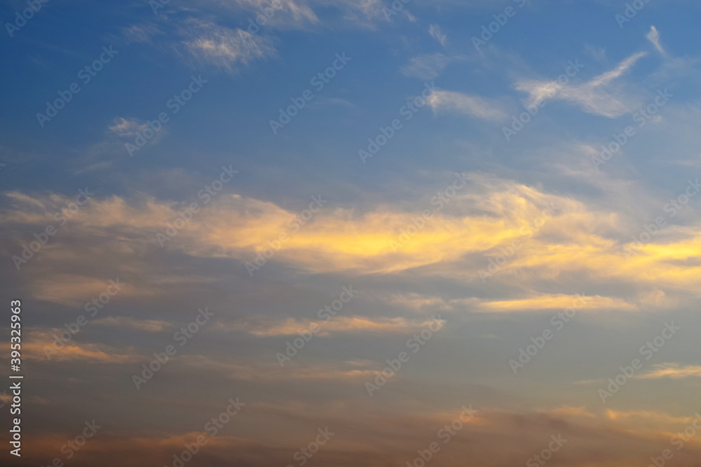 sunset sky with clouds  for designs