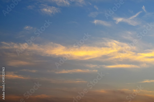 sunset sky with clouds for designs