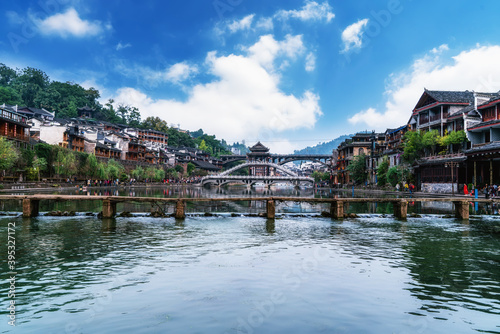 Beautiful scenery of Fenghuang ancient town © 昊 周