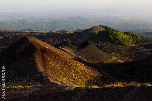Sicily, Italy. Spectacular view from the top of the Silvestri Superiori crater near the summit of Mount Etna. photo