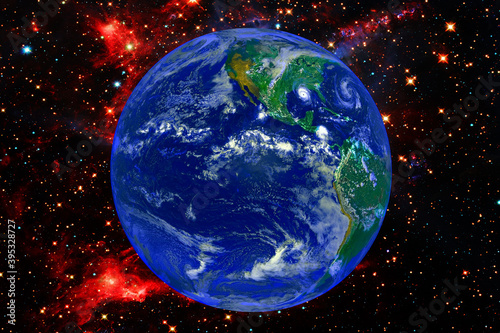Earth and stars. Blue earth. Great for background. The elements of this image furnished by NASA.