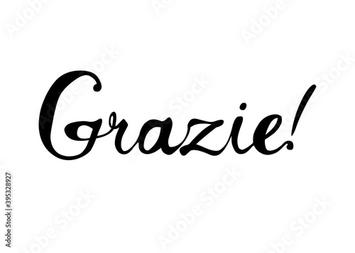 Inscription in Italian: Thank You - grazie.