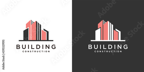 building logo with premium silhouette vector concept