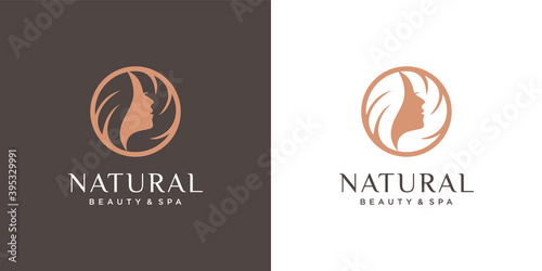 beauty hair logo premium vector