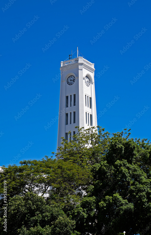 Obraz premium Clock tower of Touring Building (Edificio Touring), downtown Rio 