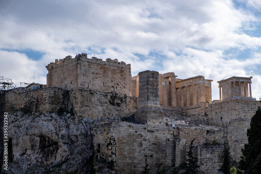 Acropolis of Athens, view from Areopagus hill in Greece