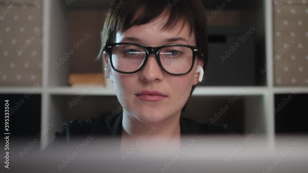 Portrait of successful woman. Happy business woman enjoy success on laptop at home office. Woman reading good news gets new job opportunity. Surprised lady celebrating victory. Portrait of successful woman. Happy business woman enjoy success on laptop at home office. Woman reading good news gets new job opportunity. Surprised lady celebrating victory.