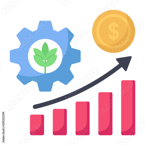 profit and cost efficiency Concept, Increased crop yields and reducing cost  Vector color Icon Design, Smart agriculture symbol on white background, Digital agriculture Sign, satellite farming stock 