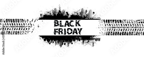 Black Friday Rubber Stamp. Grunge banner for sales promotion and advertising. Vector design. 