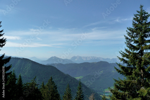 Mountain hiking tour to Hochgern mountain, Bavaria, Germany photo