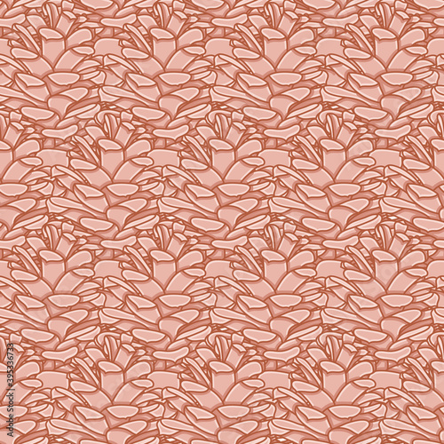 Abstract pine cone vector background pattern. Conifer woody fruit seamless illustration. 
