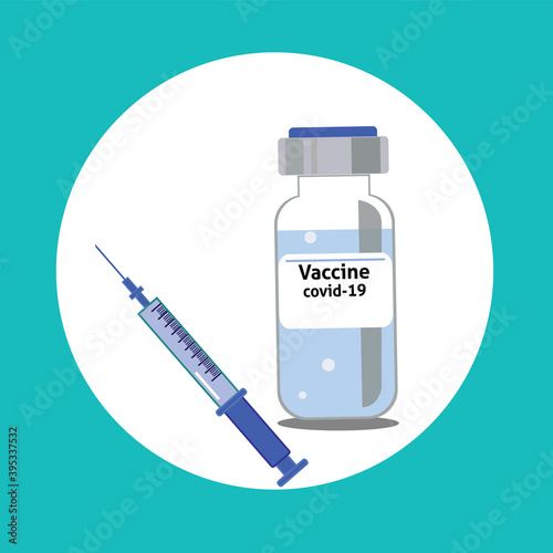 Coronavirus vaccine vector symbol.