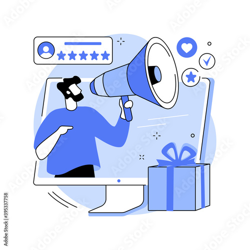 Brand ambassador abstract concept vector illustration. Official brand representative, trademark ambassador, marketing strategy, media figure, public relation persona, influencer abstract metaphor.